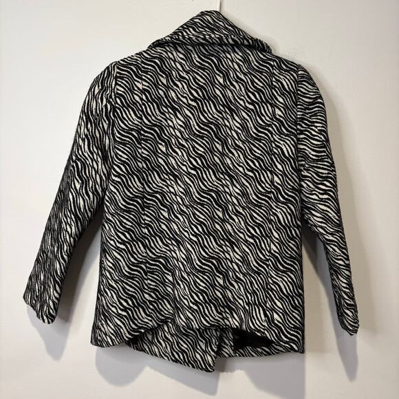 Tracy Reese Women's Blazer Animal Print Zebra Black & White Petite EUC - Picture 3 of 7